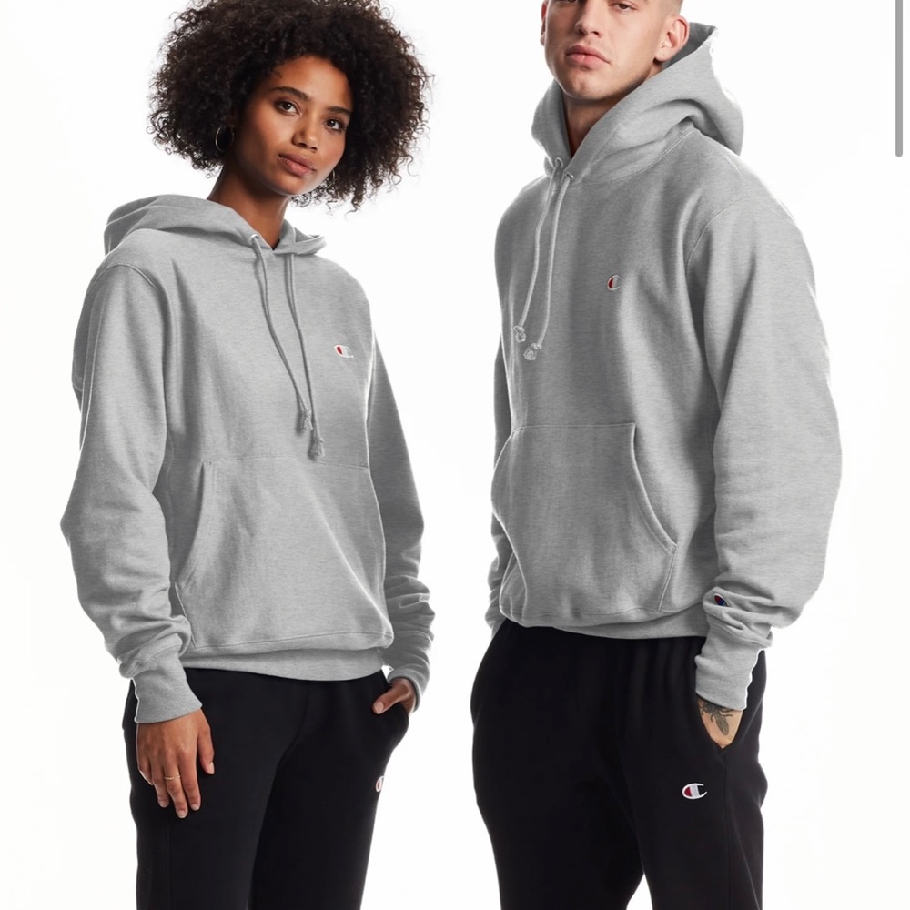 Champion Reverse Weave Hoodie C Logo Oxford Grey S